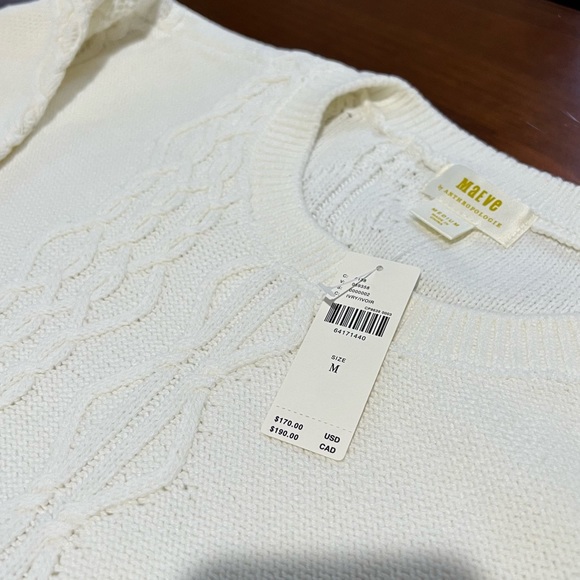 NWT Maeve Anthropologie Cable Knit Sweater Top/Skirt Set Sz Medium - Picture 4 of 11